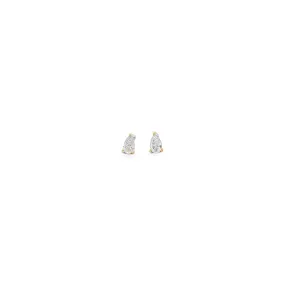 WD1292 14kt Gold Pear Shaped Diamond Stud Earrings